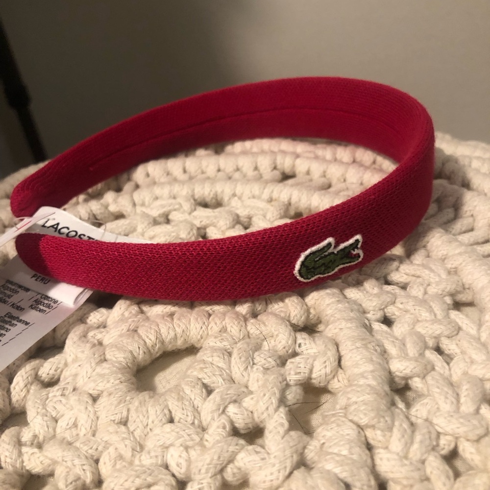 New with tag Lacoste women’s Bold Fuschia hot Pink Hairband